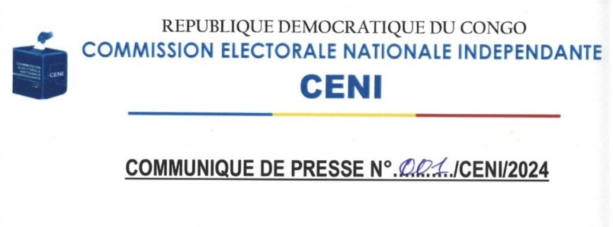 CENI: Report de la publication des résultats législatives nationales et provinciales (Communiqué)