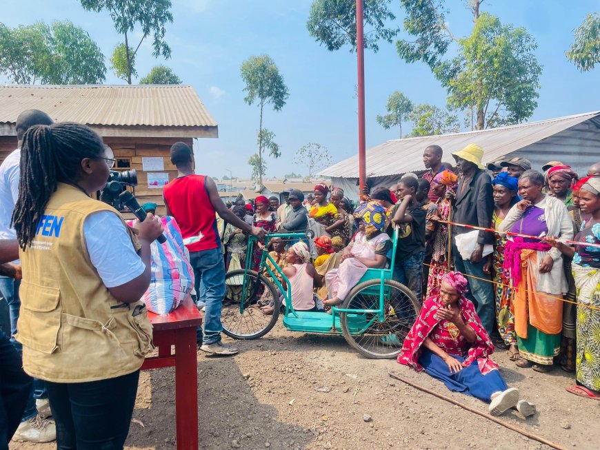 Guerre du M23: Aidprofen assiste 200 déplacés de guerre du camp de Rusayu en vivres et non vivres